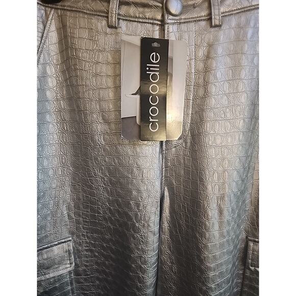 Naked Wardrobe Faux Crocodile Leather Jogger Pants XS Nwt Excellent Comfy Cr6 - Picture 2 of 7